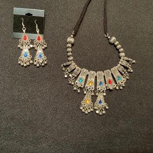 Bellydance, tribal, bohemian necklace set